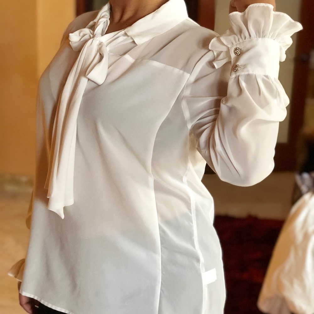 Bisou Bisou Michele Bohbot long sleeve blouse